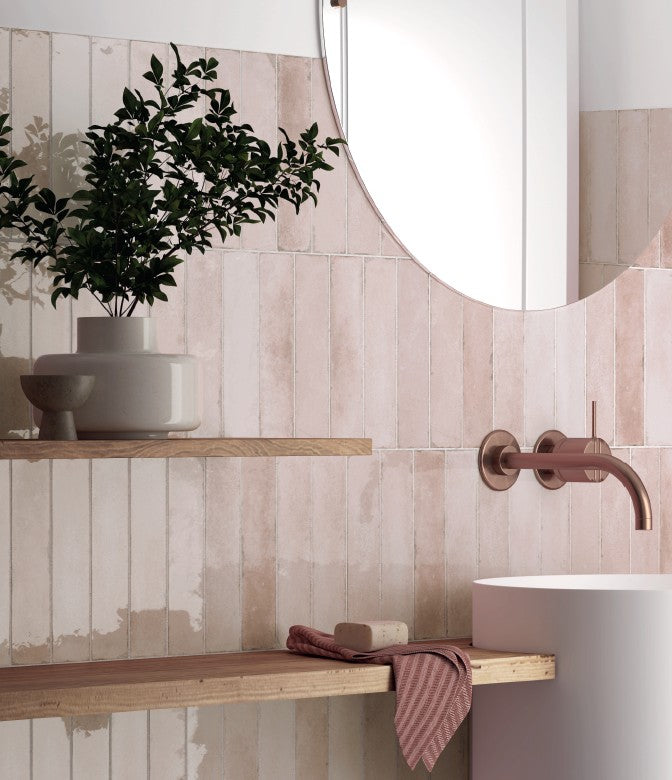 Acquarello Soft Pink Gloss Subway 60x246