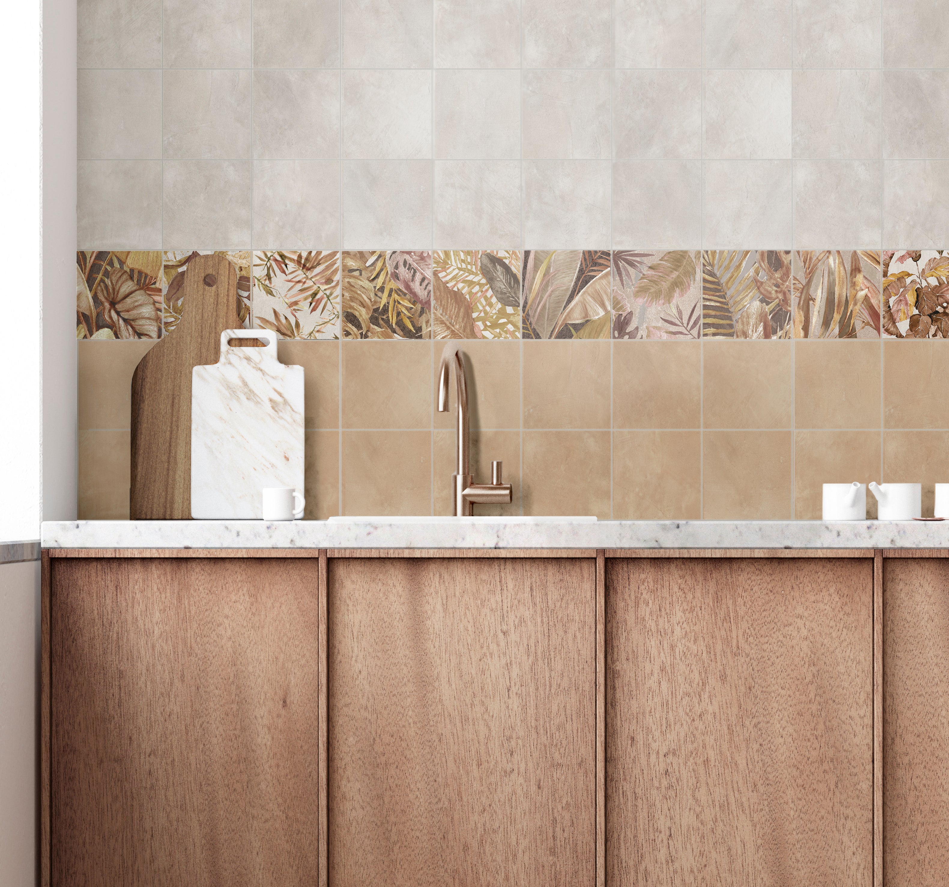Forest Gardenia White Beige Tile 150x150