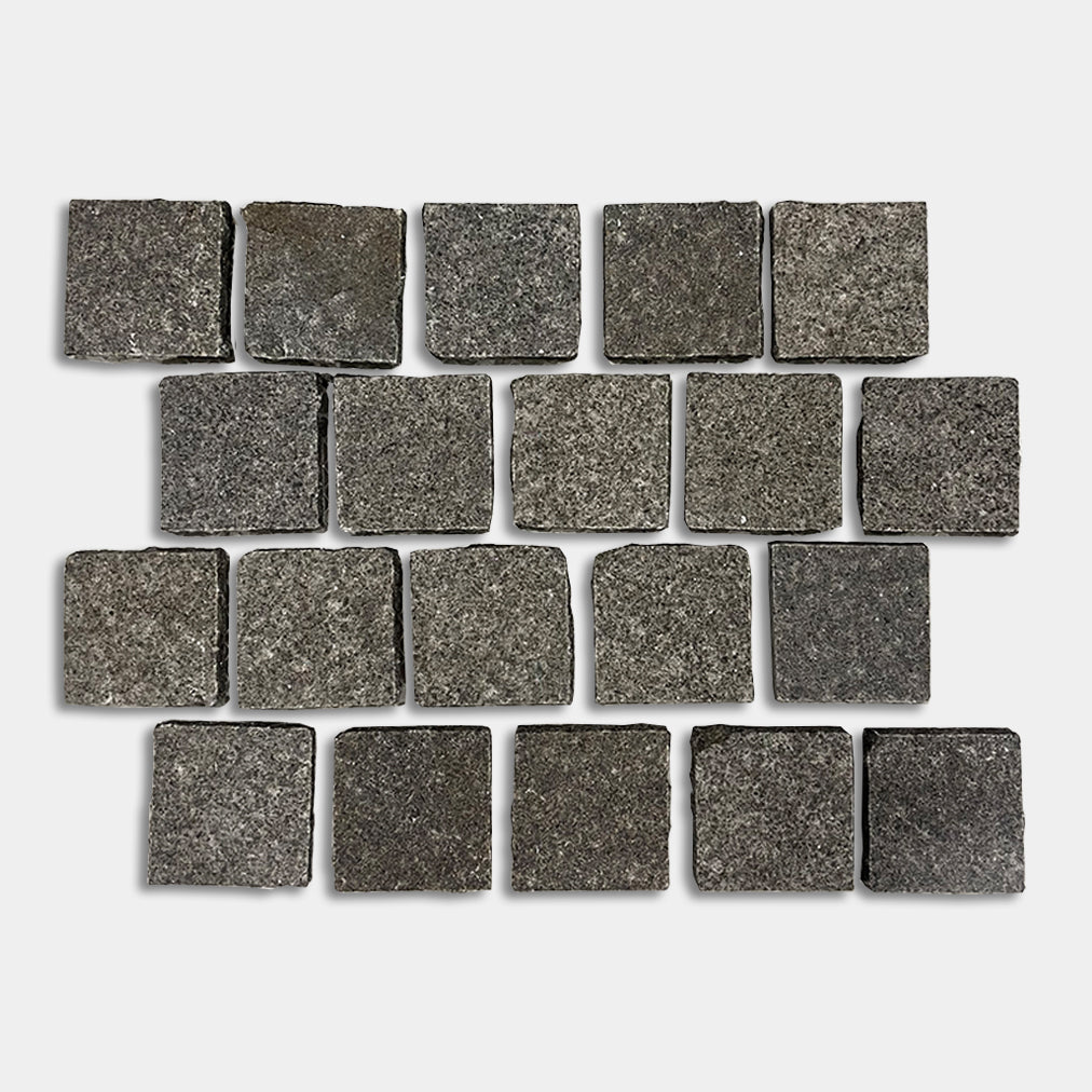 Porto Flamed Basalt Cobblestone 90x90x20