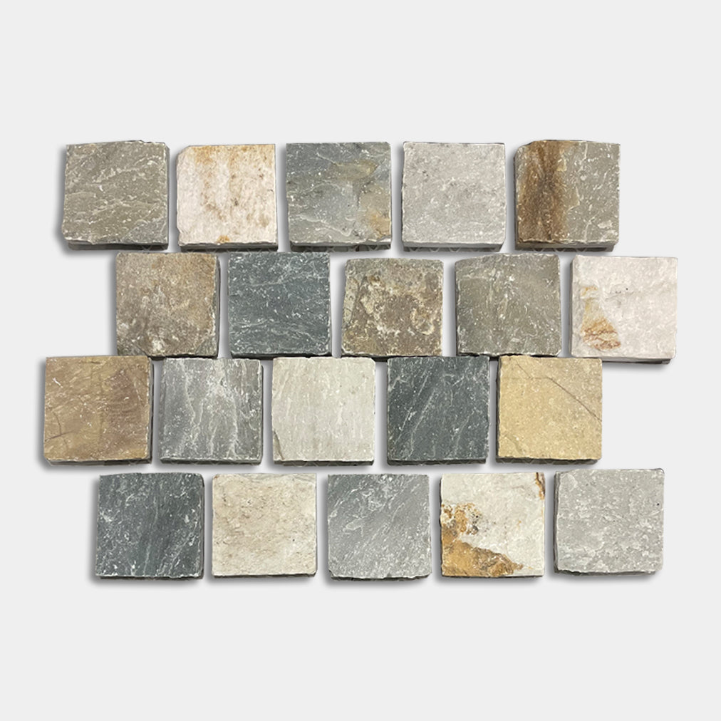 Sintra Natural Slate Cobblestone 90x90x20