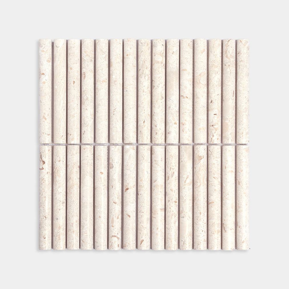 Crema Pearl Limestone Bamboo Mosaic