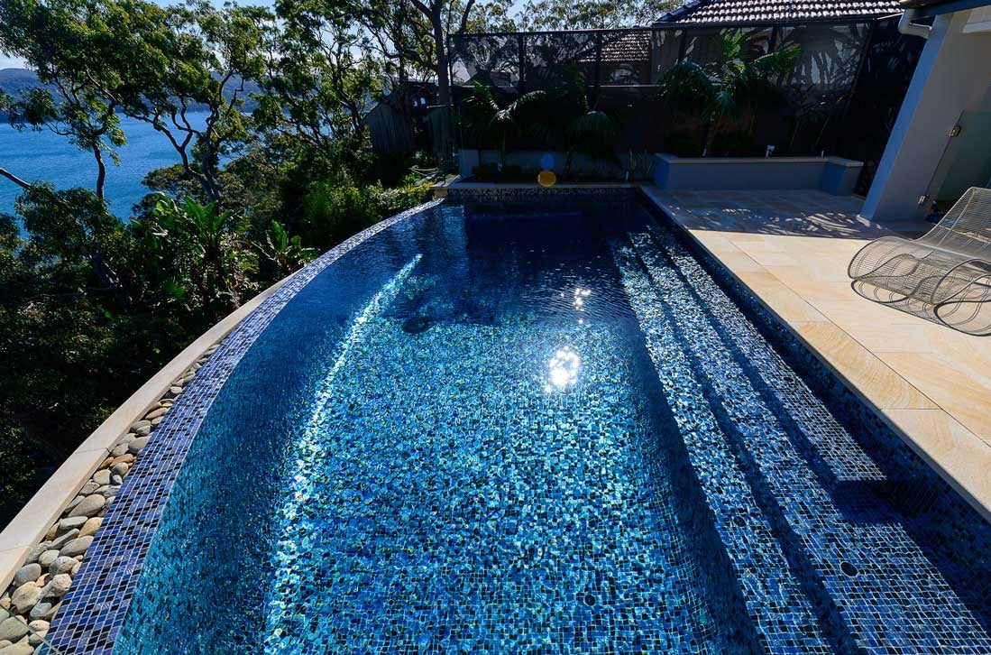 Ezarri Aus Designer Black Russian Pool Tile