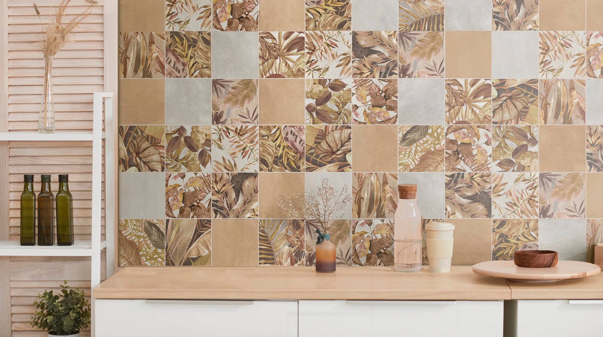 Forest Aster Decor Mix Beige Tile 150x150