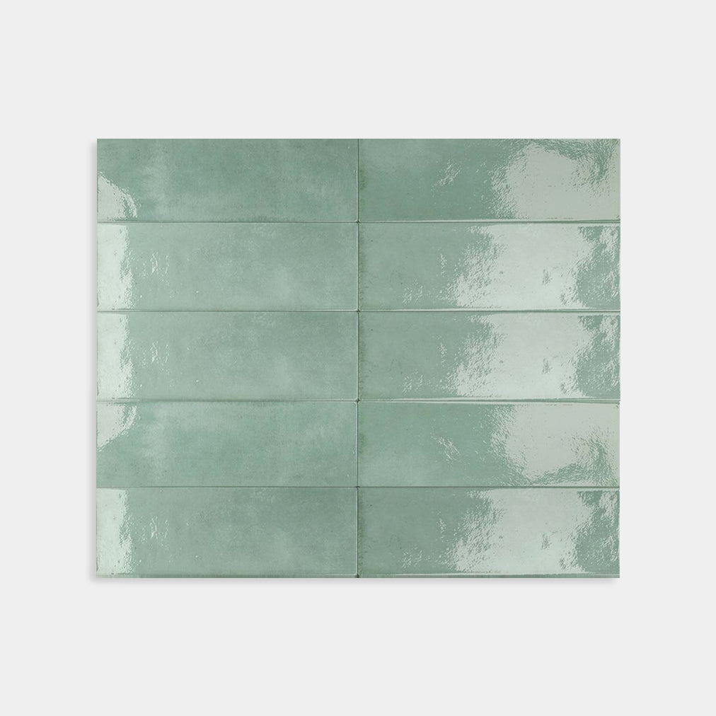Mini Green Gloss Tile 50x150