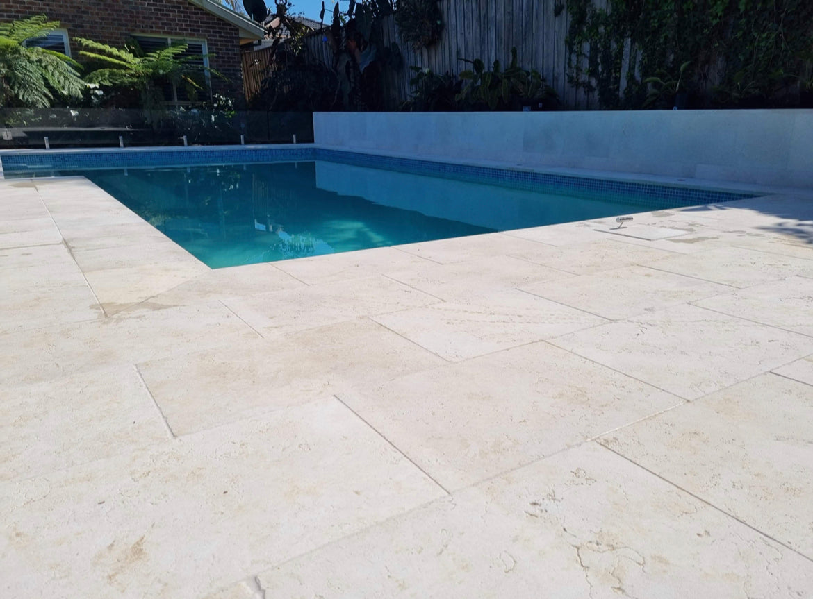 Crema Bianco Tumbled & Sandblasted Limestone