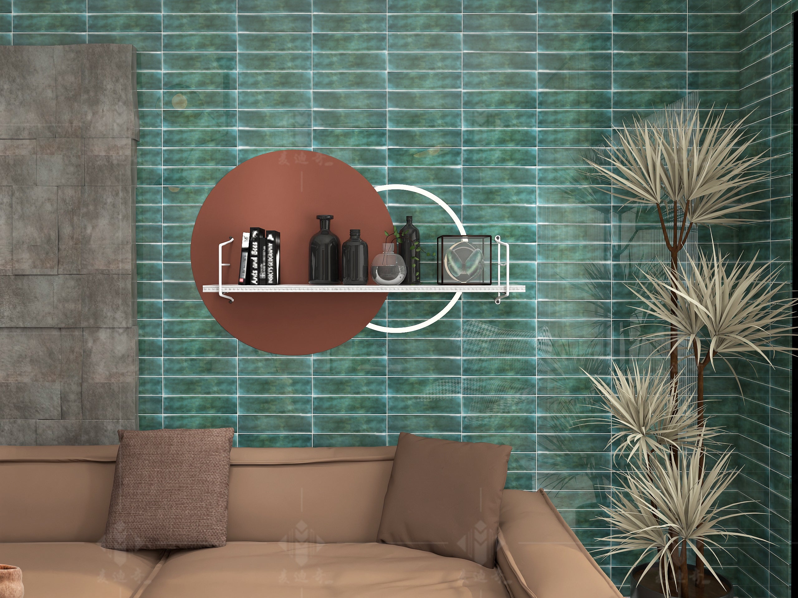 Tartha Ocean Green Gloss Subway Tile 75x300