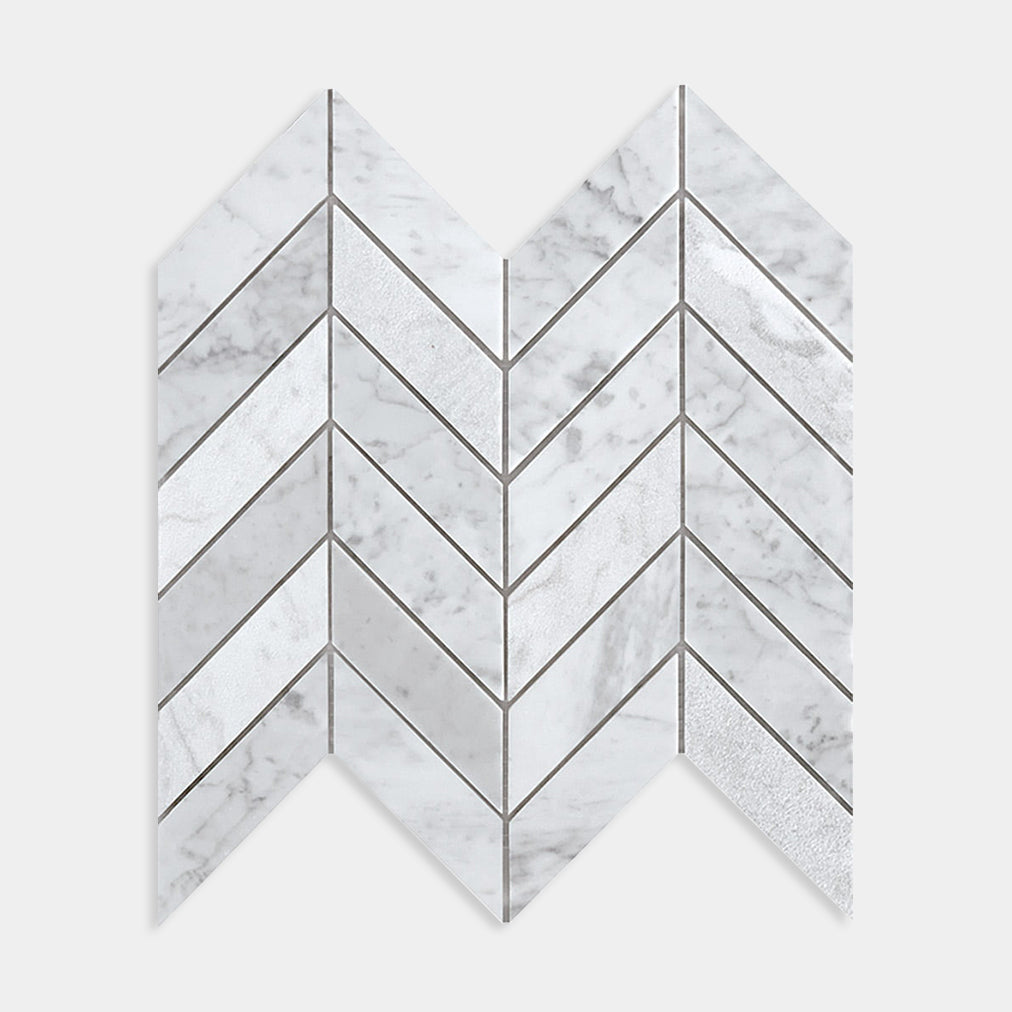 Carrara Chevron Honed Marble Mosaic