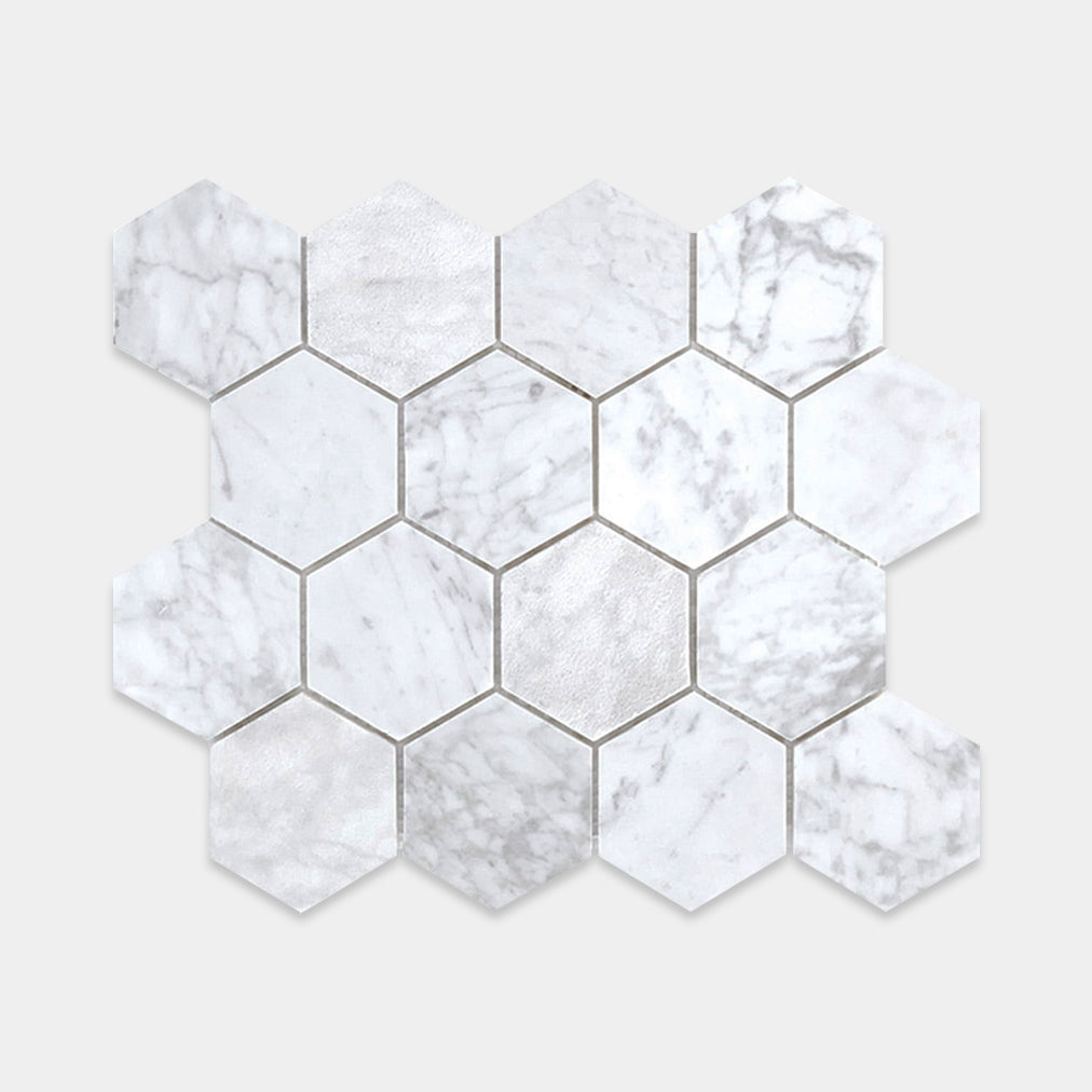 Carrara Hexagon Marble Mosaic