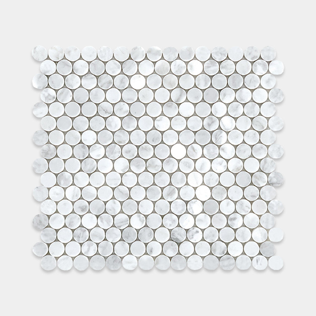 Carrara Penny Round Marble Mosaic