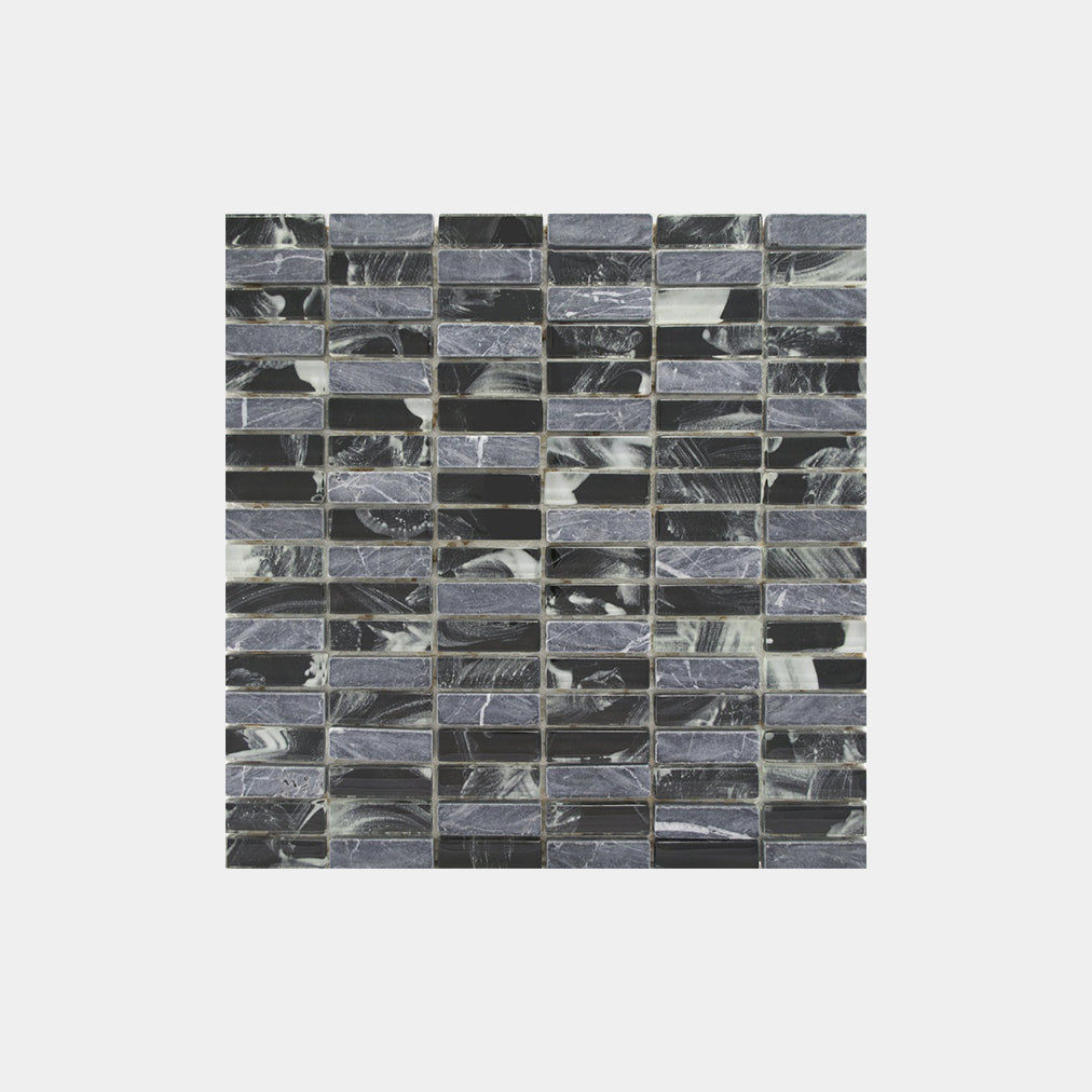 Mixed Marble Grey Glass Mosaic