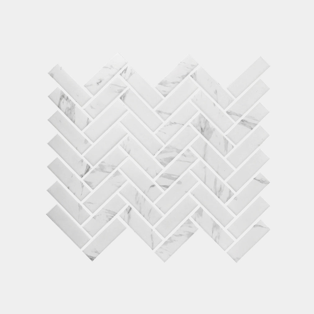 Carrara Look Long Herringbone Matt Mosaic