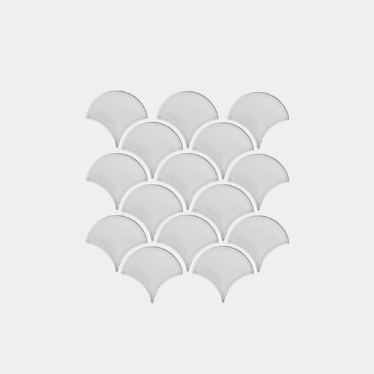 Fish Scale White Gloss Mosaic
