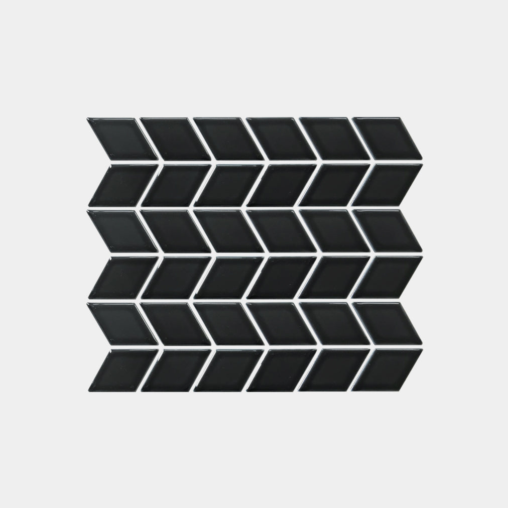 Rhombus Black Gloss Mosaic