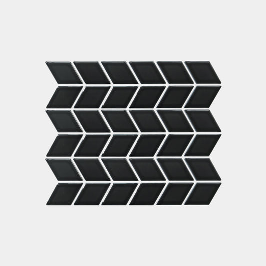 Rhombus Black Gloss Mosaic