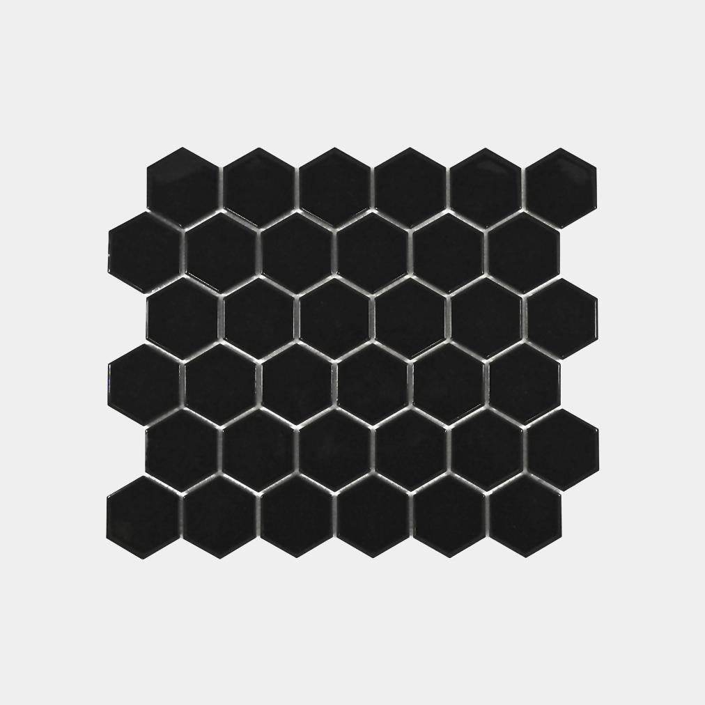 Balmain Black Med Hexagon Gloss Mosaic