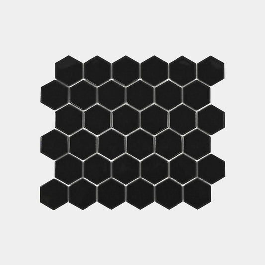 Balmain Black Med Hexagon Gloss Mosaic