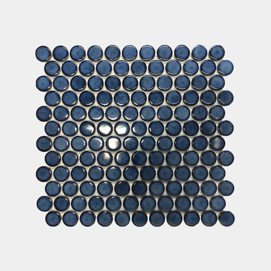 Cobalt Blue Penny Round Mosaic