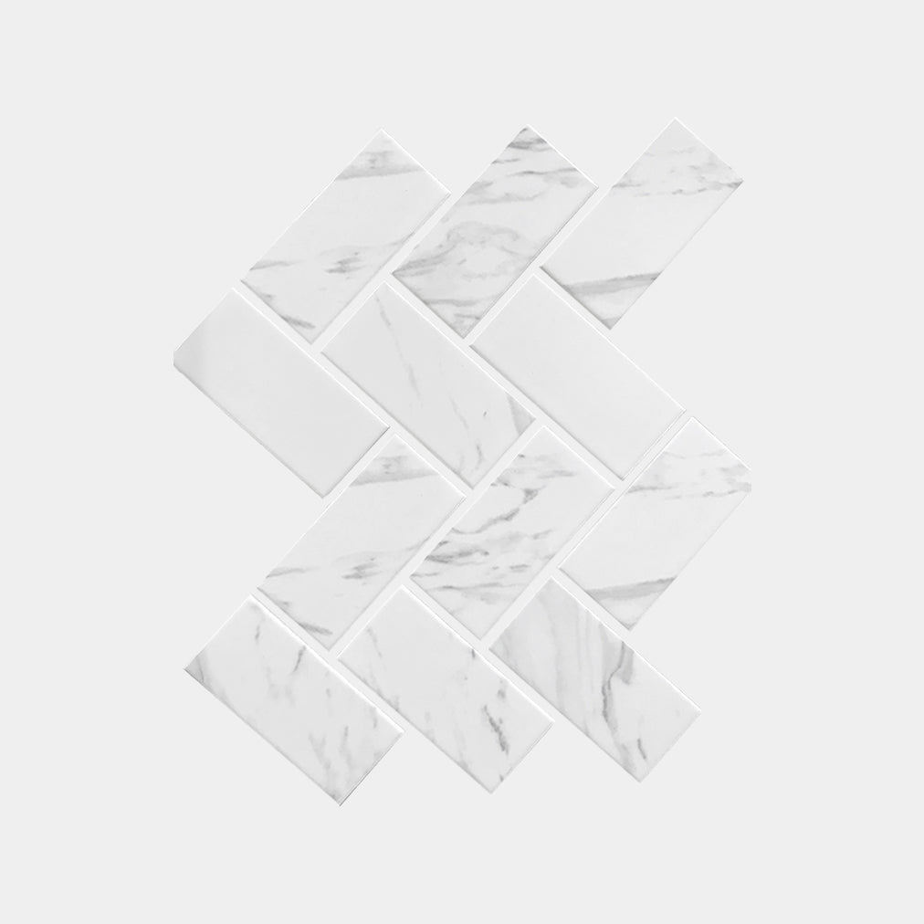 Carrara Look Herringbone Short Matt Mosaic