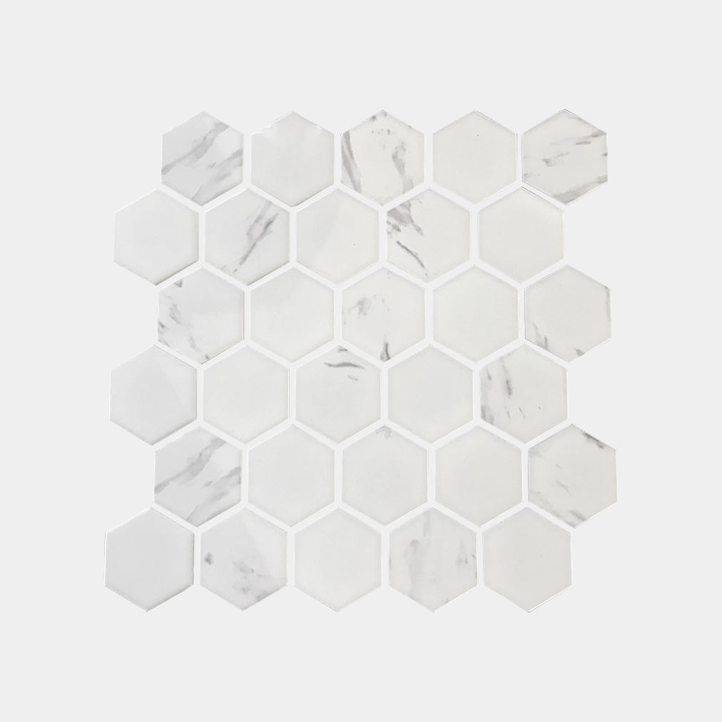 Carrara Look Small Hexagon Matt Mosaic