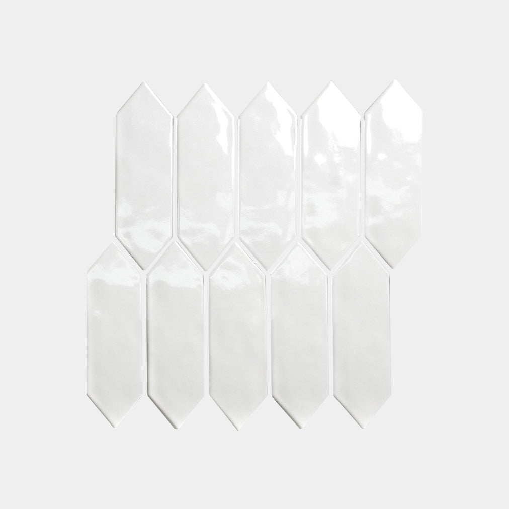 White Gloss Diamond Arrow Mosaic