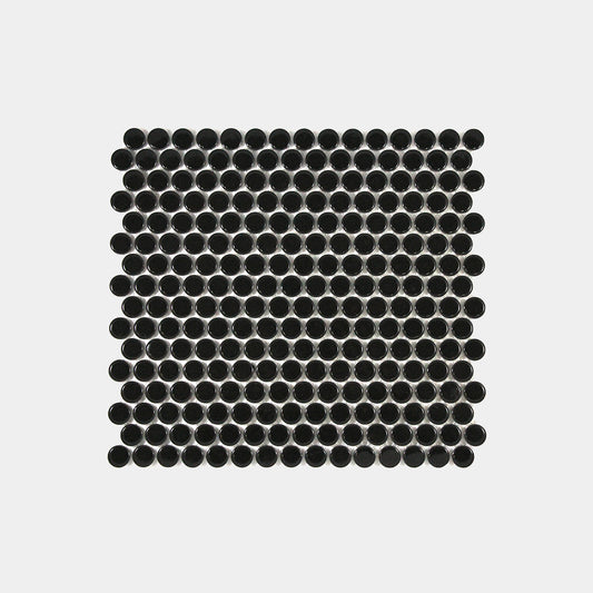 Black Gloss Penny Round Mosaic