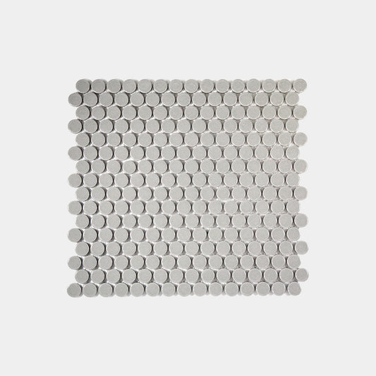Light Grey Gloss Penny Round Mosaic