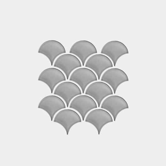 Fish Scale Ash Grey Gloss Mosaic