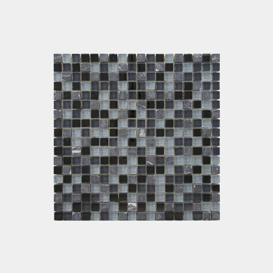 Mixed Marble Grey Blue Glass Square Mosaic