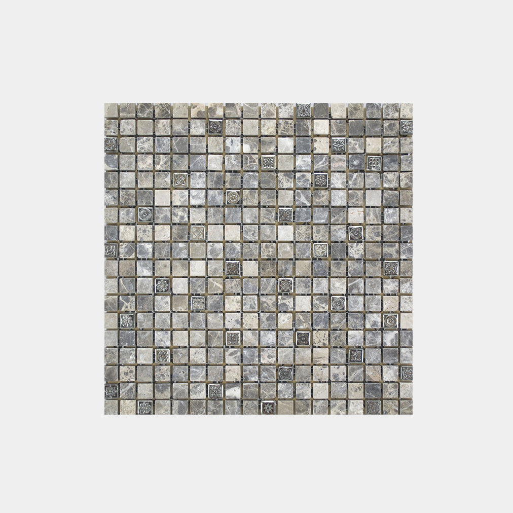 Mixed Seashell Marfil Marble Mosaic