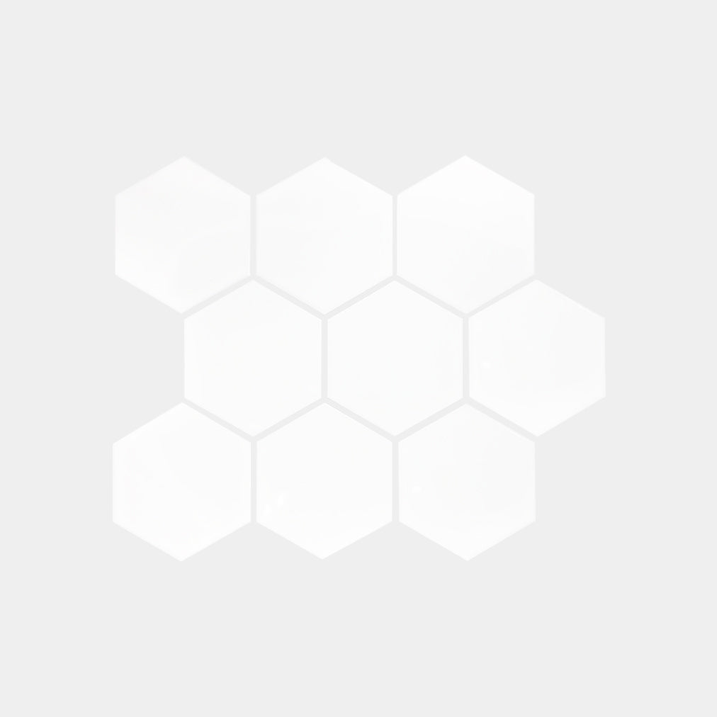 Coastal White Gloss Hexagon Mosaic