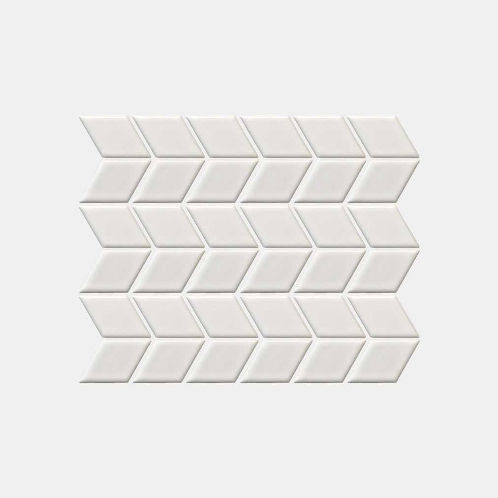 Rhombus White Gloss Mosaic
